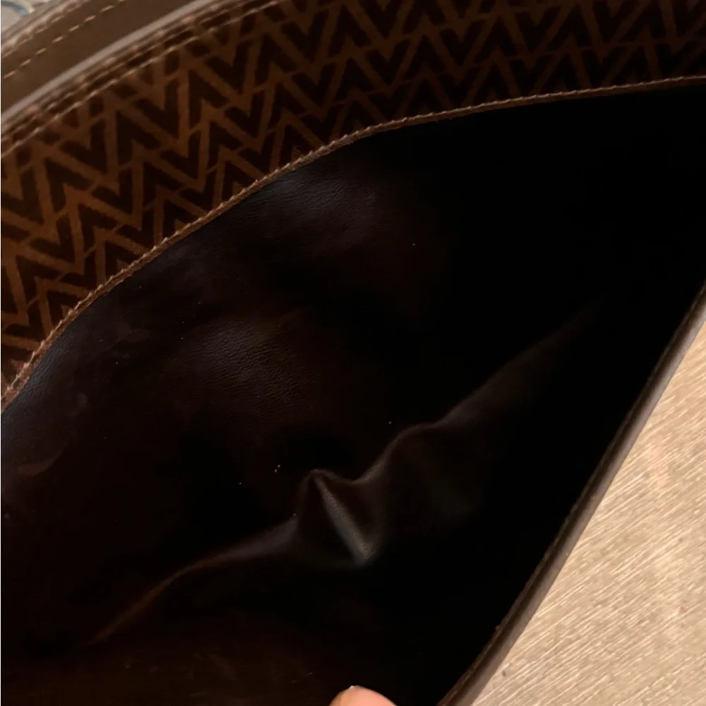 Mario Valentino Brown Leather Clutch Bag